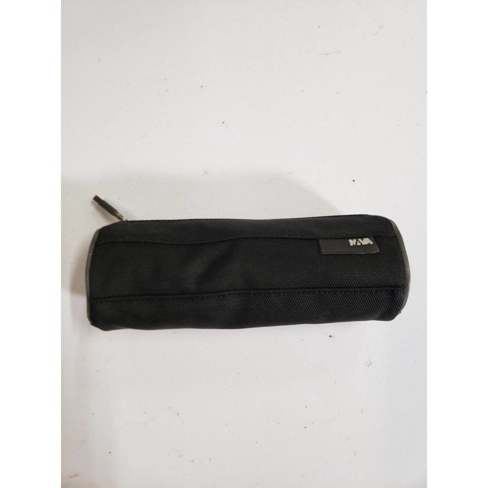 Nava Gitroy Pencil Pouch Womens Medium Black Canvas Logo Zipper Nylon Blend